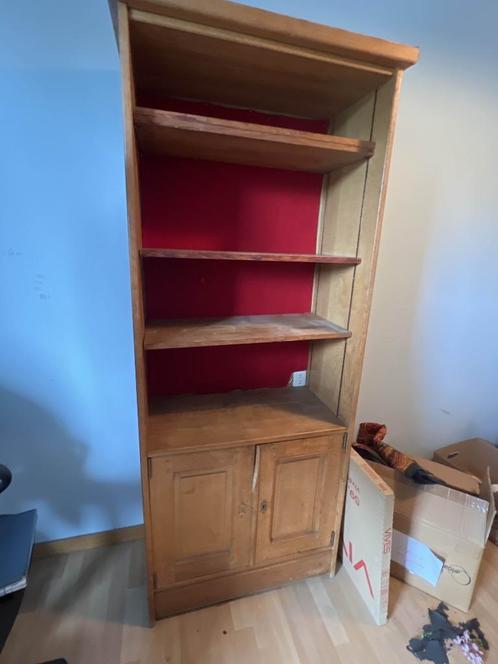Bibliothèque, Huis en Inrichting, Kasten | Boekenkasten, Gebruikt, 50 tot 100 cm, 200 cm of meer, 50 tot 75 cm, Met deur(en), Ophalen