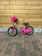 Roze meisjesfiets met fietsmandje, 14 inch of minder, Gebruikt, Ophalen, B-twin