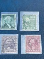 Lot d’anciens (4x) timbres US postage Washington + divers, Affranchi