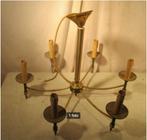 Retro metalen Luchter met 6 lichtpunten, Antiek en Kunst, Ophalen of Verzenden
