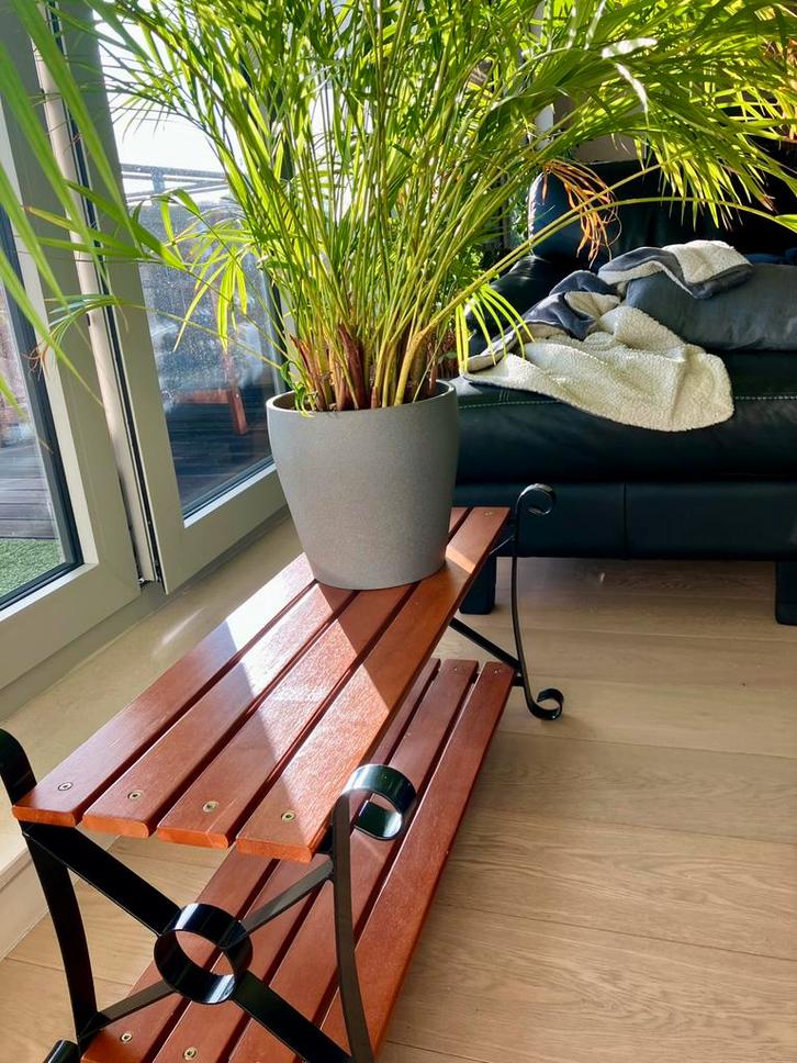 Banc bois laqué et fer forgé en très bon état, Jardin & Terrasse, Bancs de jardin, Utilisé, Bois, Enlèvement