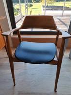 Vintage (bureau) stoel, afwerking zwart leder, Huis en Inrichting, Stoelen, Ophalen, Zo goed als nieuw, Zwart