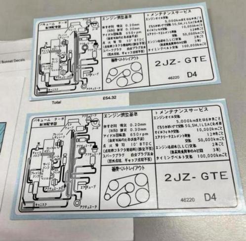 2x Mk4 Toyota Twin Turbo Supra 2JZ-GTE engine motor sticker, Auto diversen, Autostickers, Ophalen of Verzenden
