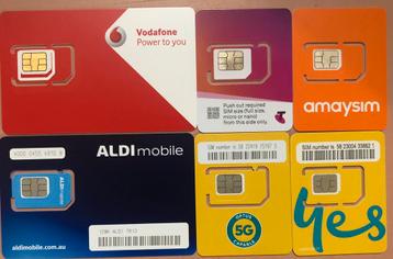 6 sim Kaarten Australia ( nieuw) beschikbaar voor biedingen