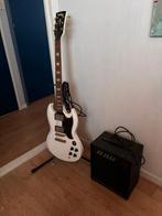 Vintage elektrische gitaar + gitaar versterker, Muziek en Instrumenten, Met versterker, Zo goed als nieuw, Solid body, Ophalen