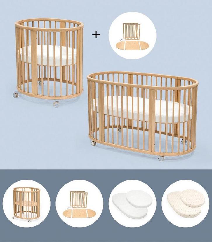 Stokke Sleepi Mini V2 + uitbreidingsset (wit), Kinderen en Baby's, Kinderkamer | Bedden, Zo goed als nieuw, Matras, Ophalen