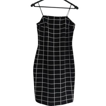 robe à carreaux noire et blanche M, Taille 38/40 (M), Au-dessus du genou, Comme neuf, Noir