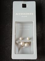 Mooie zilveren oorbellen met parels nieuw in verpakking, Ophalen