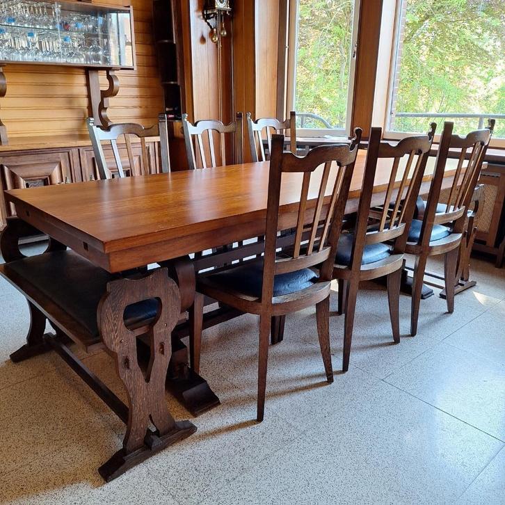 eetkamer in wengé hout, Huis en Inrichting, Complete eetkamers, Gebruikt, 6 tot 8 stoelen, Ophalen