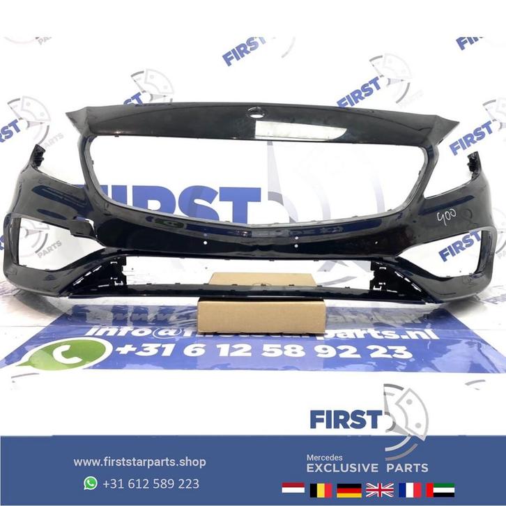 W176 A KLASSE FACELIFT AMG LINE VOORBUMPER ZWART 2016 origin, Auto-onderdelen, Carrosserie, Bumper, Mercedes-Benz, Voor, Gebruikt