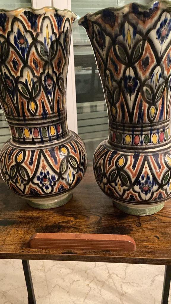 Paire de vases signés Safi, Antiek en Kunst, Antiek | Vazen, Ophalen