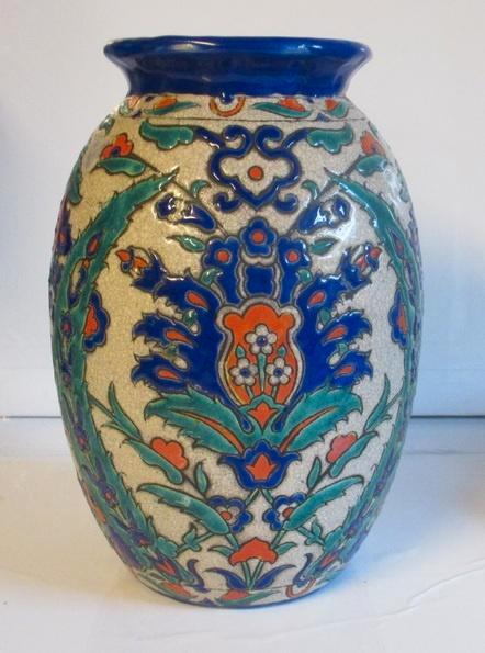 aparte Boch Keramis vaas Iznik decor Chevallier 175, Antiek en Kunst, Antiek | Keramiek en Aardewerk, Verzenden