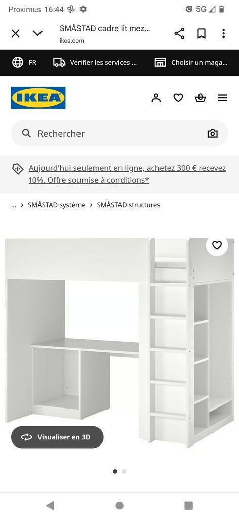 Lit mezzanine. Deux agencements possible pour le bureau, Huis en Inrichting, Slaapkamer | Stapelbedden en Hoogslapers, Gebruikt