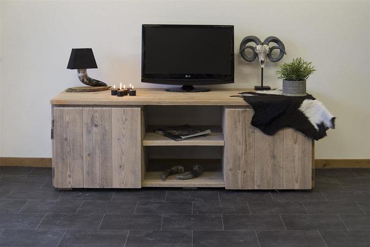 Leuk TV meubel van gebruikt steigerhout, Huis en Inrichting, Kasten |Televisiemeubels, Nieuw, Ophalen of Verzenden