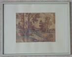 OTTO DIEZ / LANDSCHAP / MONOTYPE / 53x68cm / KADER / SIG, Enlèvement ou Envoi