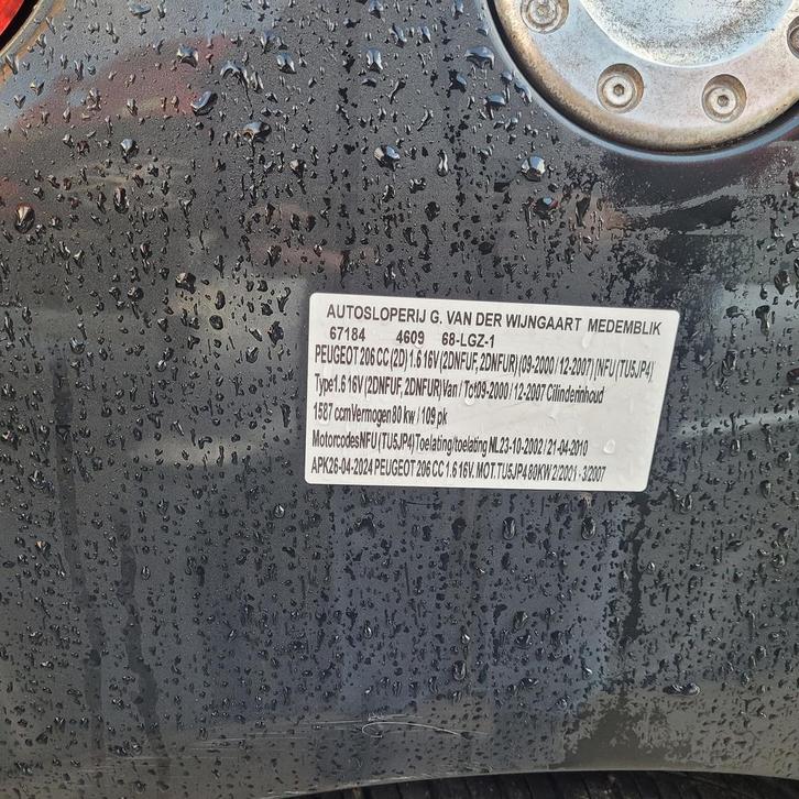 peugeot 207 cabrio achterlicht koplamp, Auto-onderdelen, Verlichting, Peugeot, Gebruikt, Ophalen