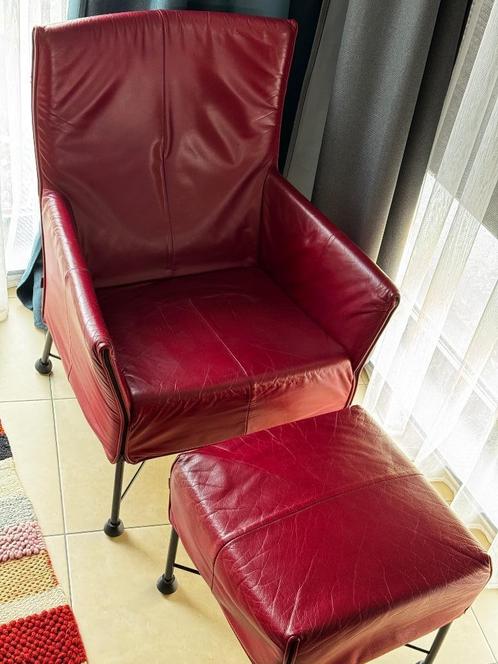 Montis Charly fauteuil met voetbank hocker, Huis en Inrichting, Zetels | Voetbanken en poefs, Gebruikt, 50 tot 75 cm, 50 tot 75 cm