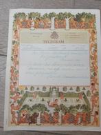 Geschreven telegram 1952, Lokeren, Verzamelen, Ophalen of Verzenden, Zo goed als nieuw