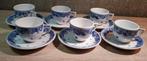 porceleyne fles delfts blauw 6x kop en schotel, Antiek en Kunst, Antiek | Servies compleet, Ophalen of Verzenden