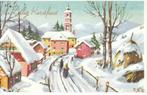 Carte postale - Carte vintage avec vœux de Noël, Enlèvement ou Envoi, 1940 à 1960, Non affranchie, (Jour de) Fête