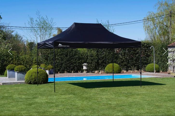 Professionele zwarte vouwtent 4,5 x 3 m met zijwanden, Tuin en Terras, Partytenten, Zo goed als nieuw, Partytent, 2 meter of meer