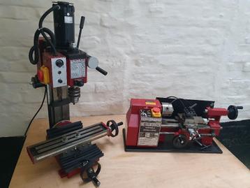 kleine freesmachine en draaibank voor metaal, Doe-het-zelf en Bouw, Draaibanken, Ophalen, Zo goed als nieuw, Metaaldraaibank
