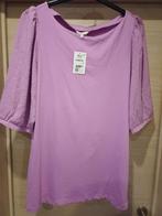 M&S t-shirt(katoen)mouwen in bloesstof lila L(46)met label, Kleding | Dames, T-shirts, Paars, Maat 46/48 (XL) of groter, Nieuw