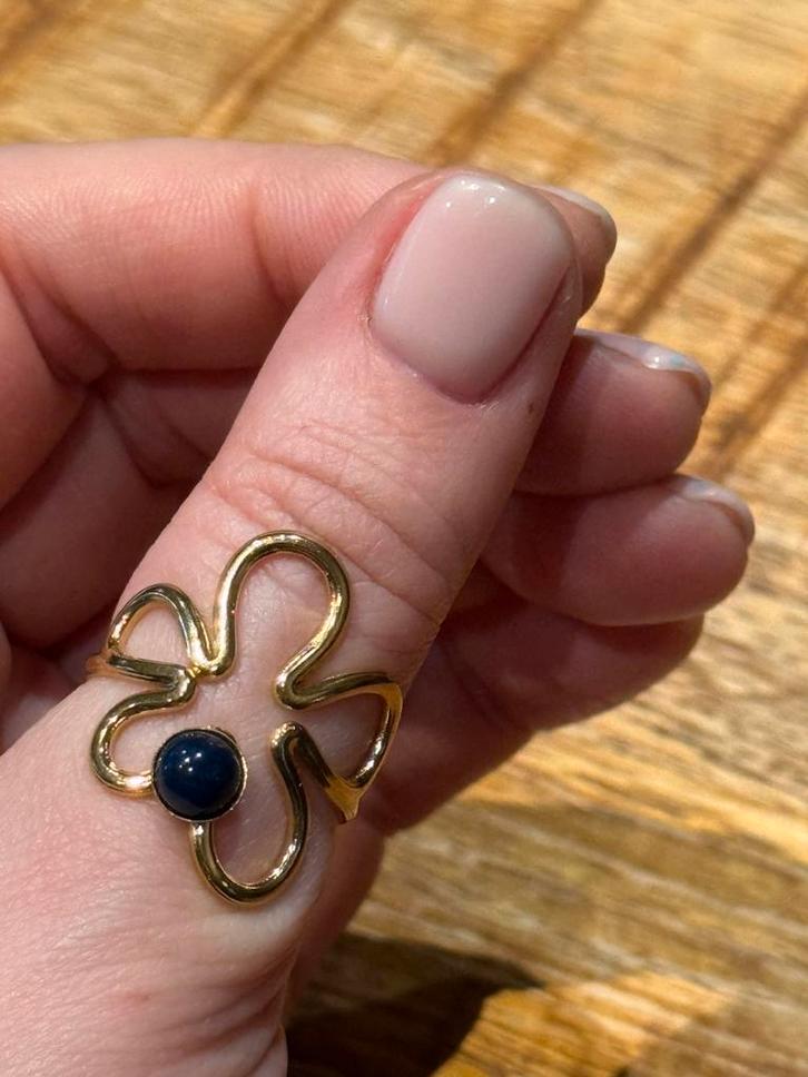 Nieuwe verstelbare RVS ring, Bijoux, Sacs & Beauté, Bagues, Neuf, Femme, Bleu, Fer ou Acier, Avec strass, Enlèvement ou Envoi