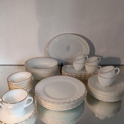 Servies Anchor Hocking USA - Melkglas, Antiek en Kunst, Antiek | Servies compleet, Ophalen of Verzenden