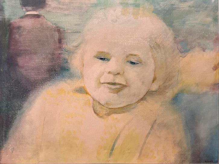 Lilian Van Damme « Indoctrinatie » peinture sur toile 1977, Antiquités & Art, Art | Peinture | Moderne, Enlèvement ou Envoi