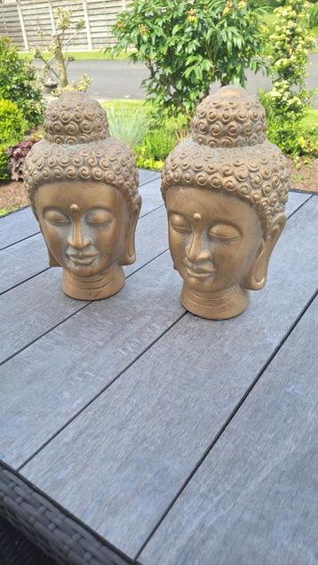 2 Buddhahoofden (mat goud)