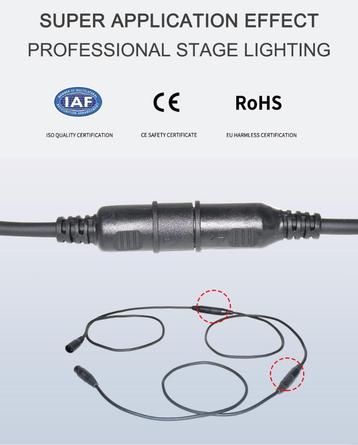 Nieuwe First Class Waterdichte Dmx Kabels 3m 10Jaar Garantie beschikbaar voor biedingen