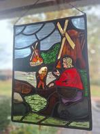 Glas in lood 41 x 31 cm, Doe-het-zelf en Bouw, Ophalen, Zo goed als nieuw, Glas in lood