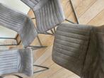 4 bruine eetkamerstoelen, Huis en Inrichting, Stoelen, Ophalen, Gebruikt, Leer