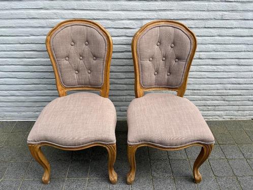 6 landelijke stoelen te koop, Huis en Inrichting, Stoelen, Gebruikt, Vijf, Zes of meer stoelen, Hout, Stof, Bruin, Ophalen