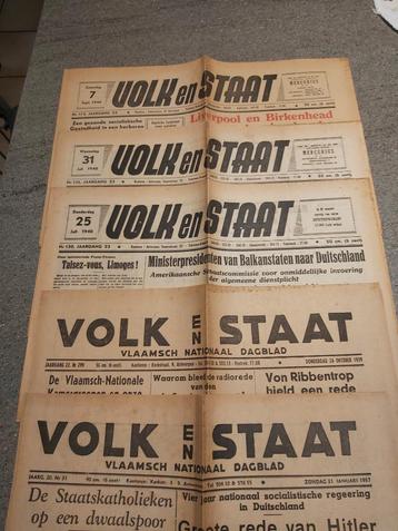 Vlaanderen Krant Oorlog Volk Staat Brans Antwerpen VNV DMS beschikbaar voor biedingen