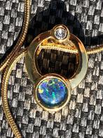 Collier rempli d'or 14 carats avec opale naturelle et zircon, Bijoux, Sacs & Beauté, Colliers, Argent, Enlèvement ou Envoi, Avec pendentif