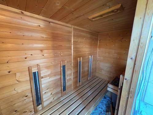 Sauna + infrarood (gedemonteerd) - 2,15m x 1m, Sport en Fitness, Sauna, Gebruikt, Complete sauna, Fins of Traditioneel, Ophalen