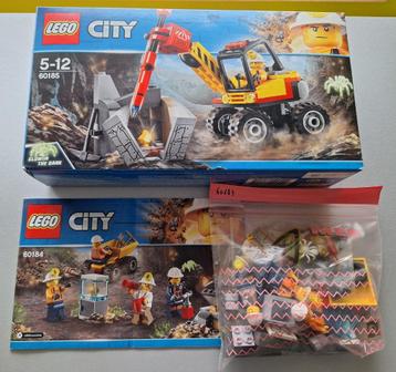 Lego City 60184 Mijnbouwteam + 60185 Mijnbouwsplitter beschikbaar voor biedingen