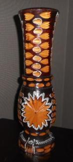 vintage houten vaas, Ophalen, Gebruikt, Overige materialen, Minder dan 50 cm