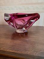 Vintage Val saint Lambert roze kristallen vaas, Antiek en Kunst, Ophalen