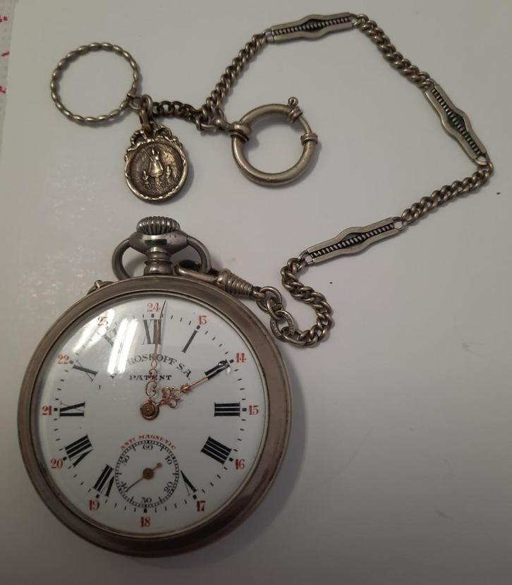 ZAK HORLOGE / LOUIS ROSKOPF, Antiek en Kunst, Antiek | Zilver en Goud, Zilver, Ophalen