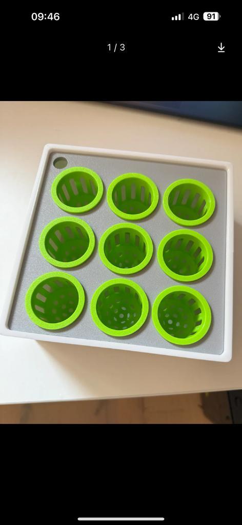 Plateau de culture hydroponique – 9 paniers, Tuin en Terras, Kweekspullen, Zo goed als nieuw, Ophalen of Verzenden