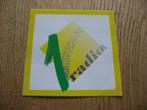 Vintage Sticker Radio 1 BRT 10 x 10 cm, Verzamelen, Ophalen of Verzenden, Nieuw, Film, Tv of Omroep