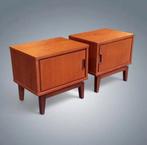 Vintage Scandinavische nachtkastjes uit de jaren 60 in teakh, Antiek en Kunst, Ophalen