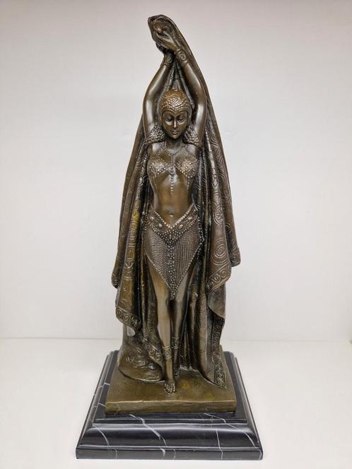 Art Deco bronzen sculptuur Antinea, D.H. Chiparus., Antiek en Kunst, Kunst | Beelden en Houtsnijwerken, Ophalen of Verzenden