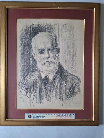 Grote litho van Max Liebermann "Portret van Karl Kautsky" beschikbaar voor biedingen