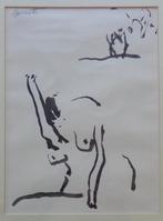 LUCIEN GUINOTTE / VROUWELIJK NAAKT / ORIGINEEL WERK 54x45cm, Ophalen of Verzenden