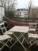 Table + 4 chaises pliantes terrasse et jardin, Jardin & Terrasse, Enlèvement, Utilisé, Bois, Pliant