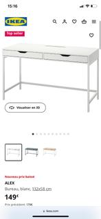 Ikea Alex wit bureau, Huis en Inrichting, Gebruikt, Ophalen of Verzenden, Bureau